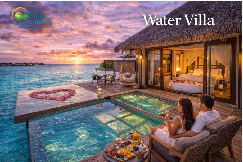 Luxury water villa in Maldives for honeymoon
Romantic Maldives honeymoon couple
Candlelight dinner in Maldives for honeymoon
