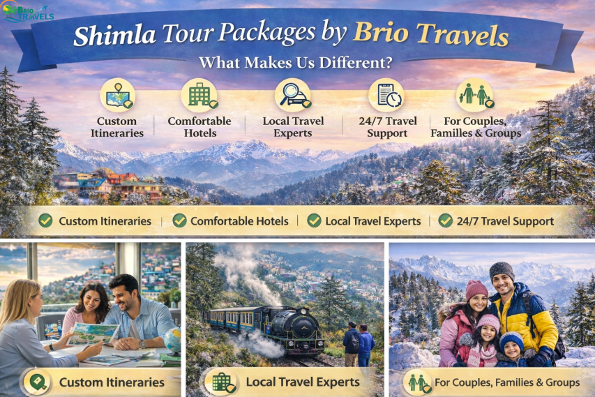 Shimla tour packages with custom itineraries, comfortable hotels and expert travel support for families and couples