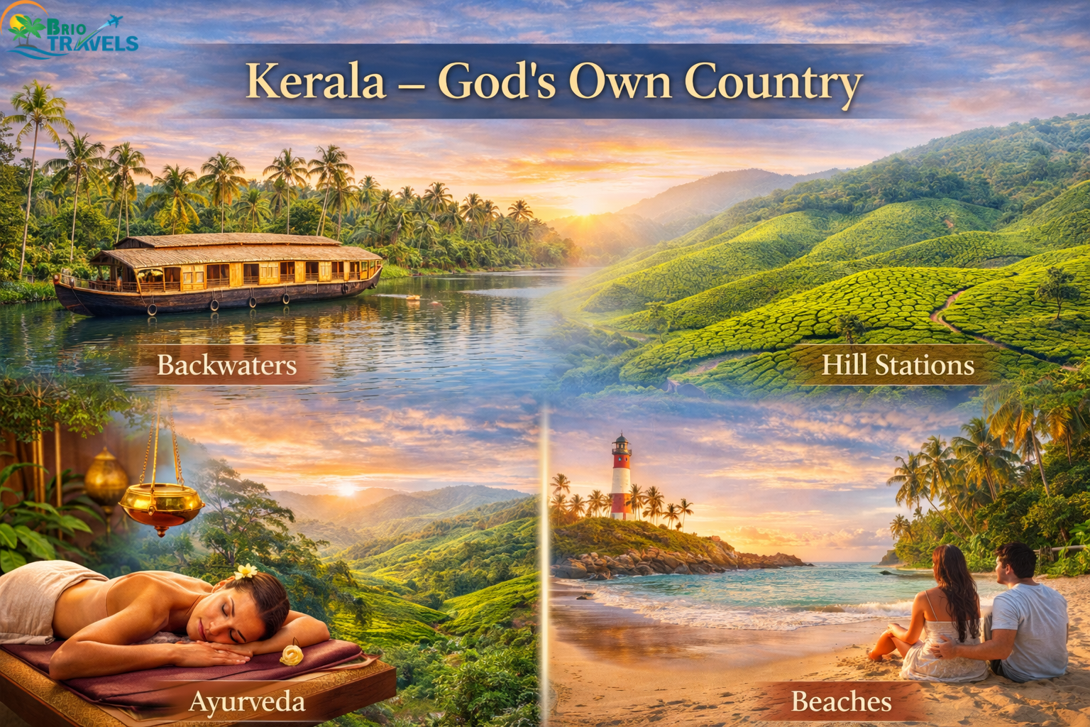 Kerala tour packages with backwaters hill stations and Ayurveda