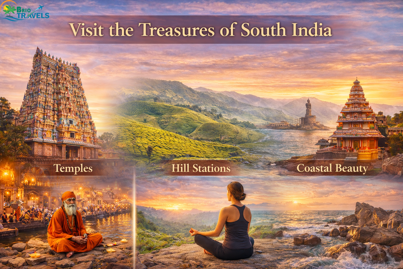 South India tours with temples hill stations and coastal beauty