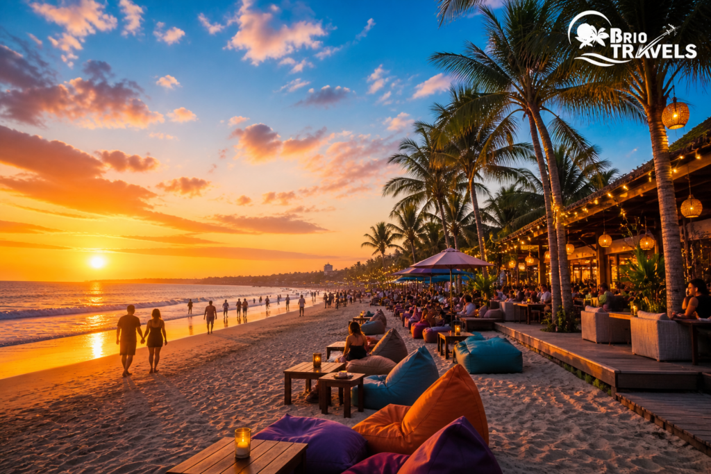 Top places to visit in Bali – Seminyak Beach coastline with resorts