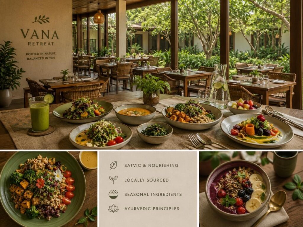 Healthy wellness dining experience at Vana Retreat