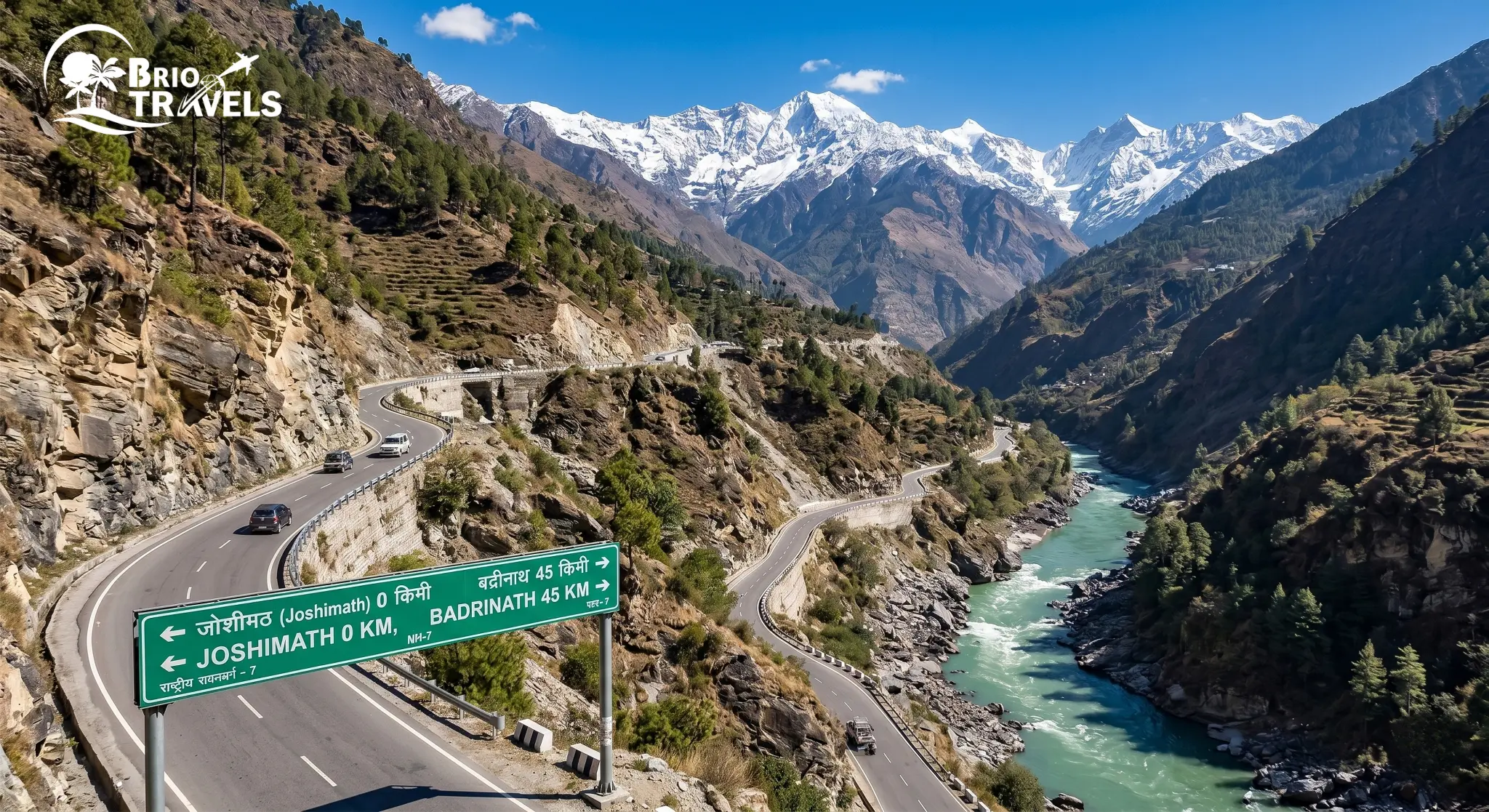 Mountain road from Joshimath to Badrinath