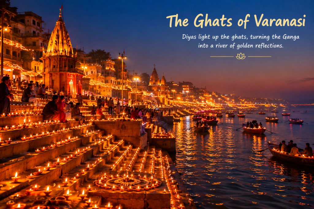 Dev Deepawali in Varanasi with thousands of glowing lights