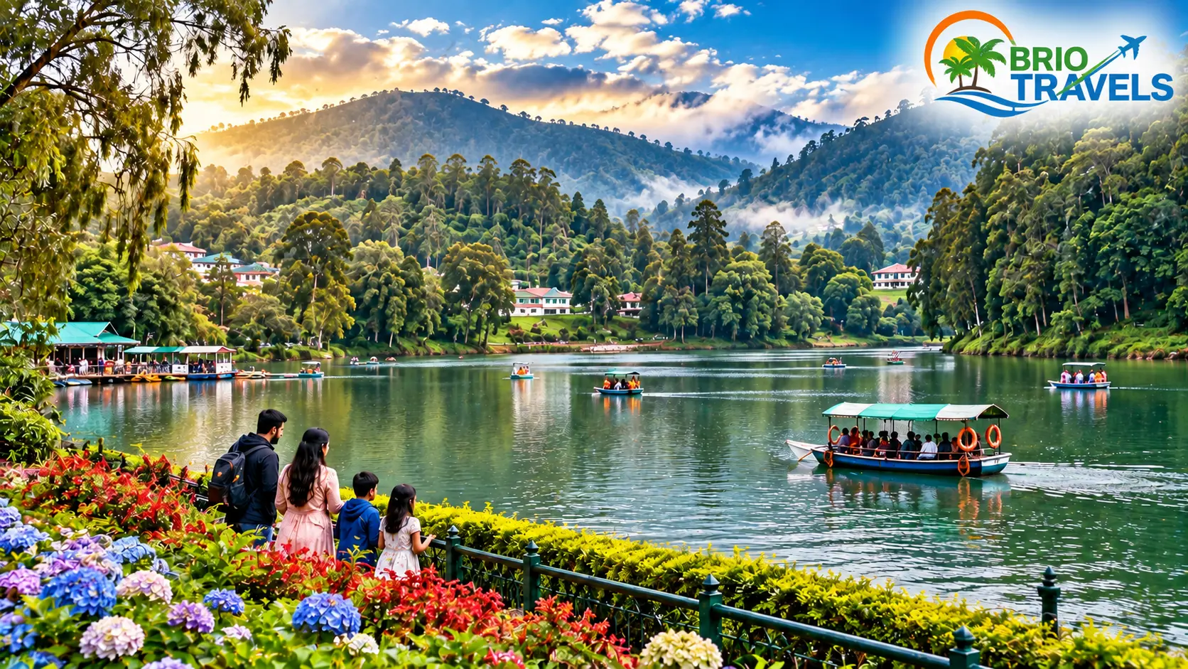 Best places to visit in India in June - Ooty Lake with green Nilgiri hills and boats