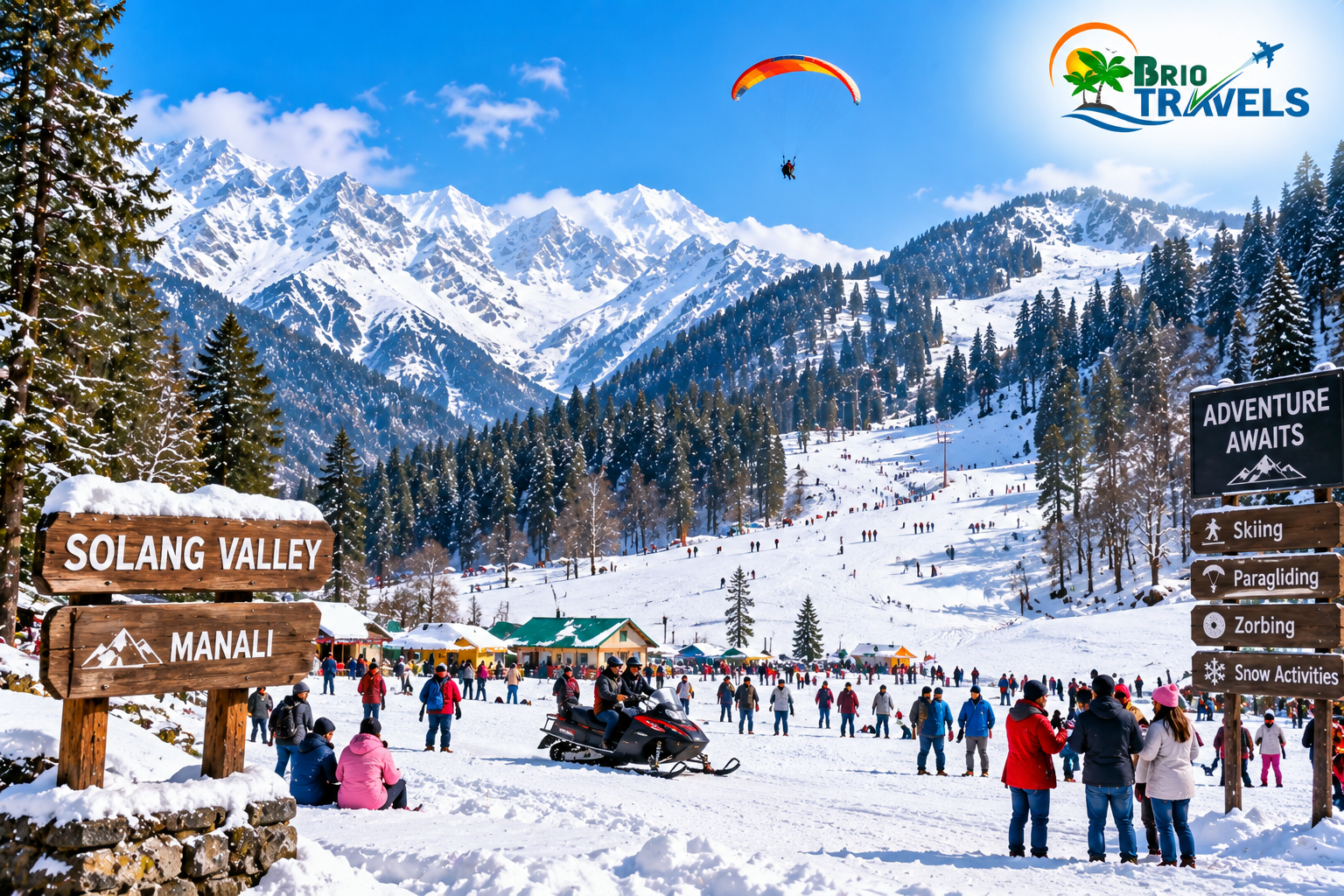 Budget Manali Package from Delhi featuring Snow-covered Solang Valley 